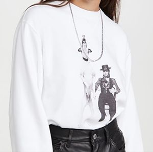 Anine Bing White Crew Neck Sweater